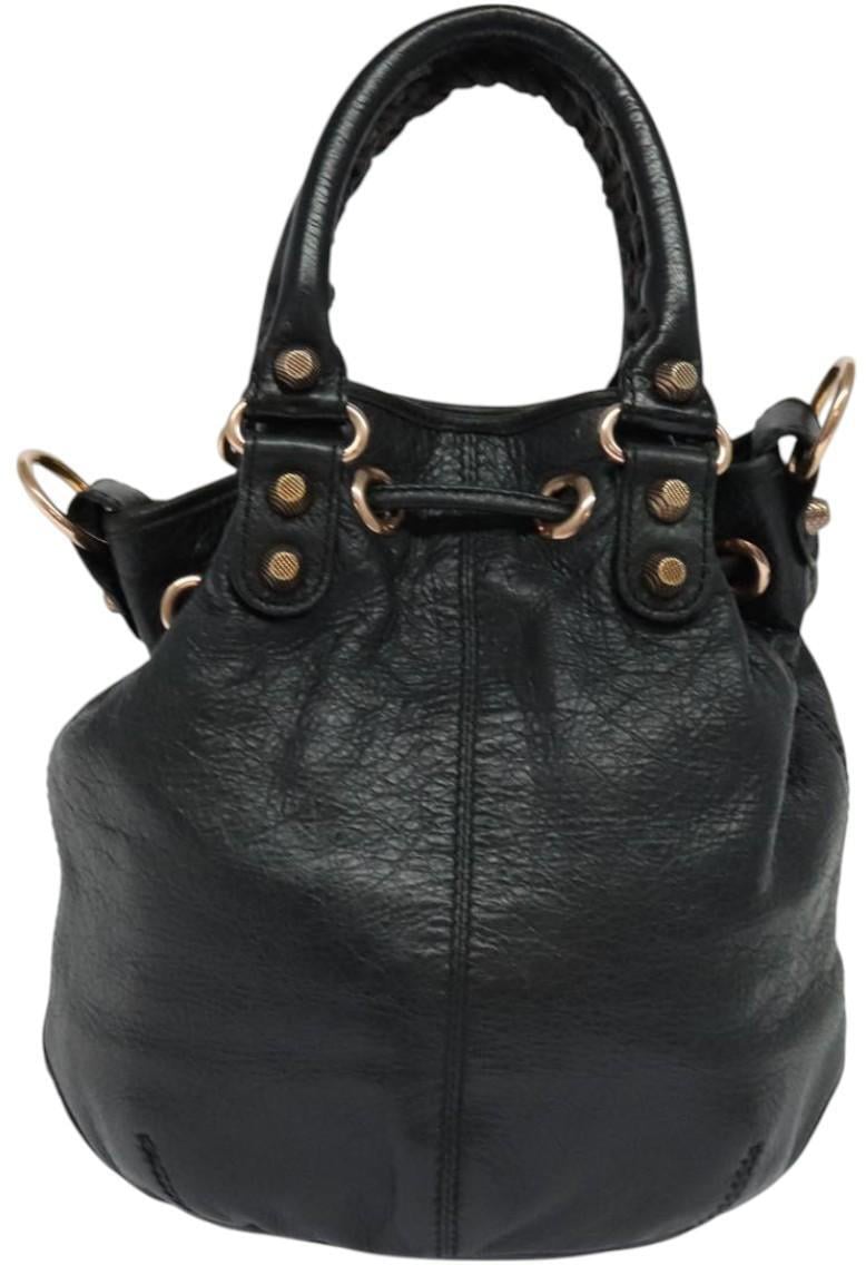 Balenciaga Balenciaga Pom Pon Giant Studs Bag Leather Mini Zwart