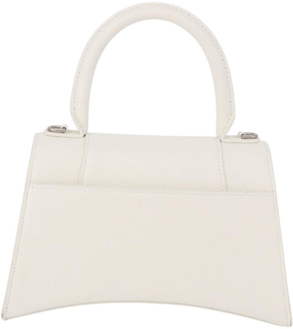 Balenciaga Hourglass Top Handle Leather Small Wit