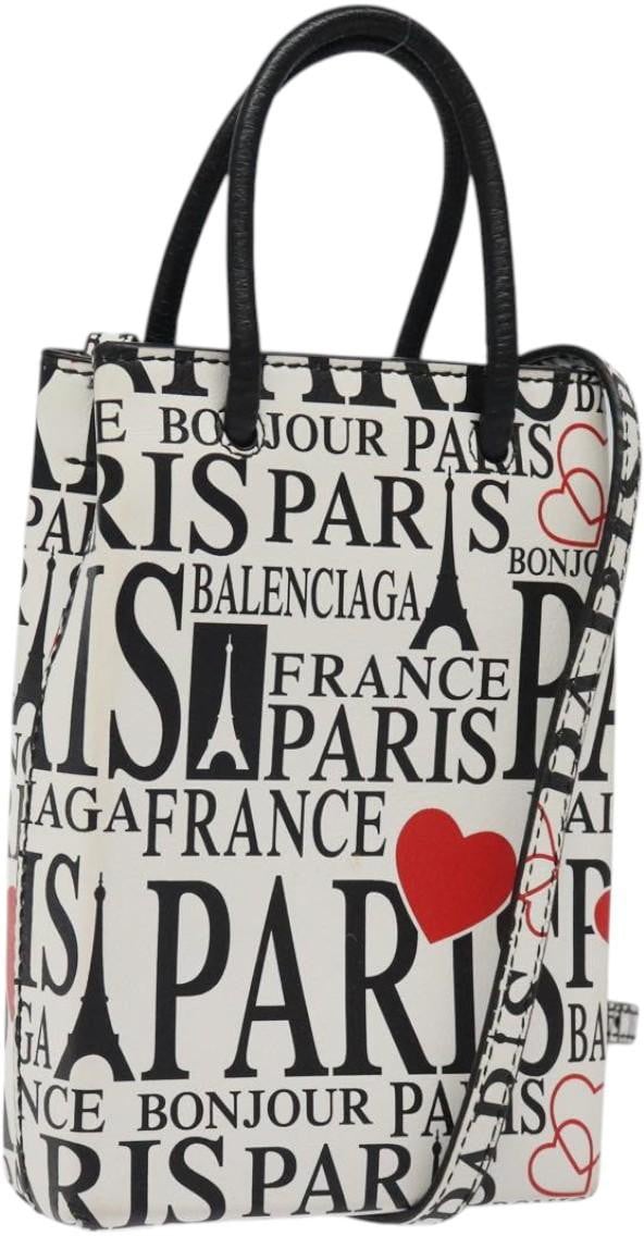 Balenciaga Balenciaga Shopping Phone Holder Printed Leather Wit