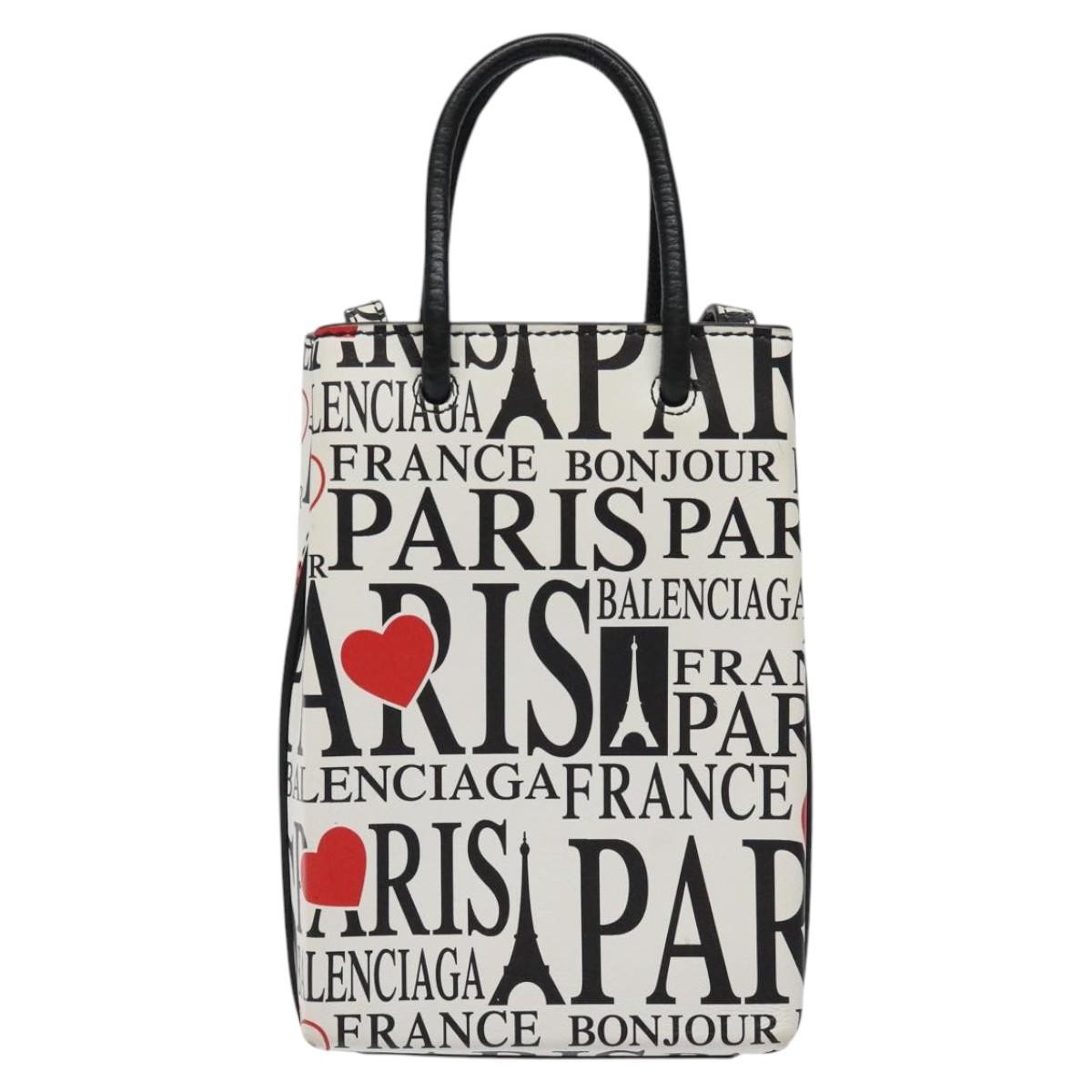 Balenciaga Balenciaga Shopping Phone Holder Printed Leather Wit