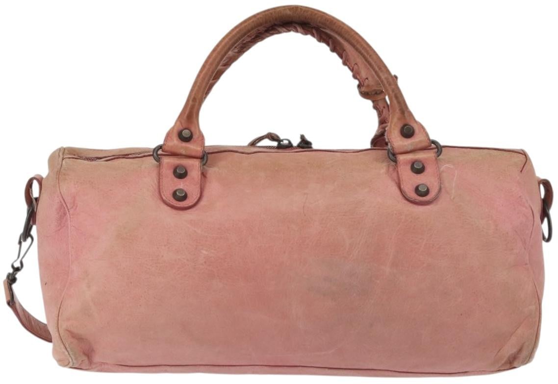 Balenciaga Balenciaga Twiggy Classic Studs Bag Leather East West Roze