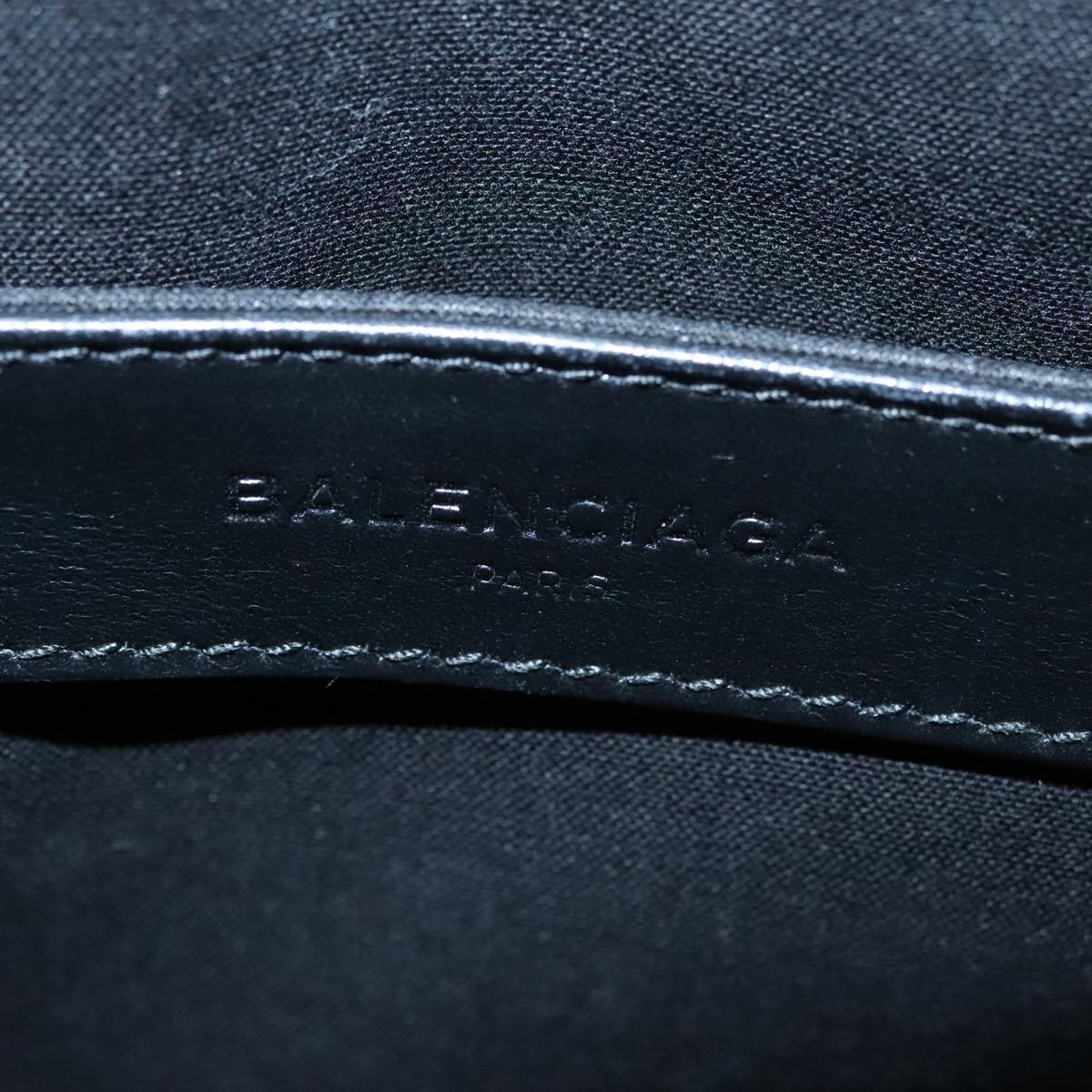 Balenciaga Balenciaga Navy Zip Pouch Canvas and Leather XL Zwart