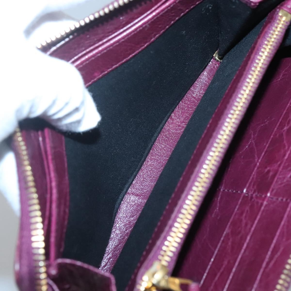Balenciaga Balenciaga Classic Continental Zip Around Wallet Leather Paars