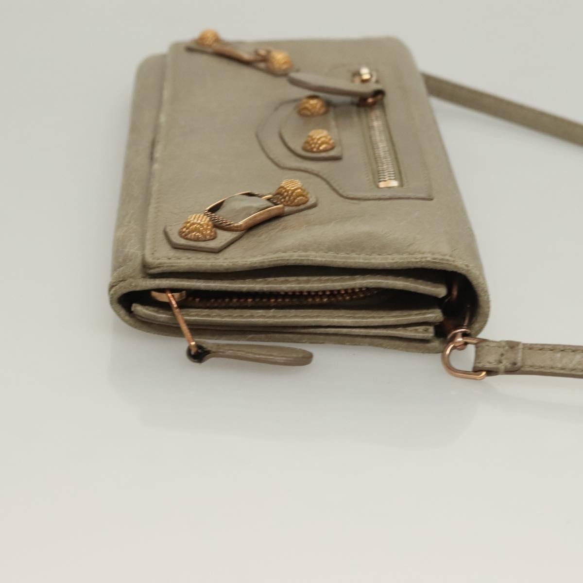 Balenciaga Balenciaga Giant Money Flap Wallet Leather Beige