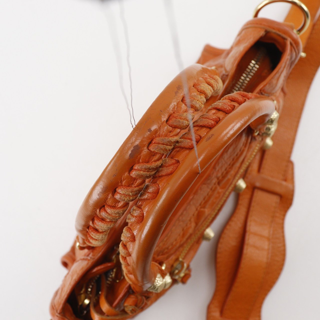 Balenciaga City Classic Studs Leather Mini Oranje