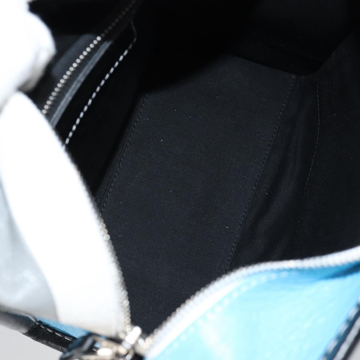 Balenciaga Balenciaga Bazar Convertible Tote Striped Leather Small Blauw