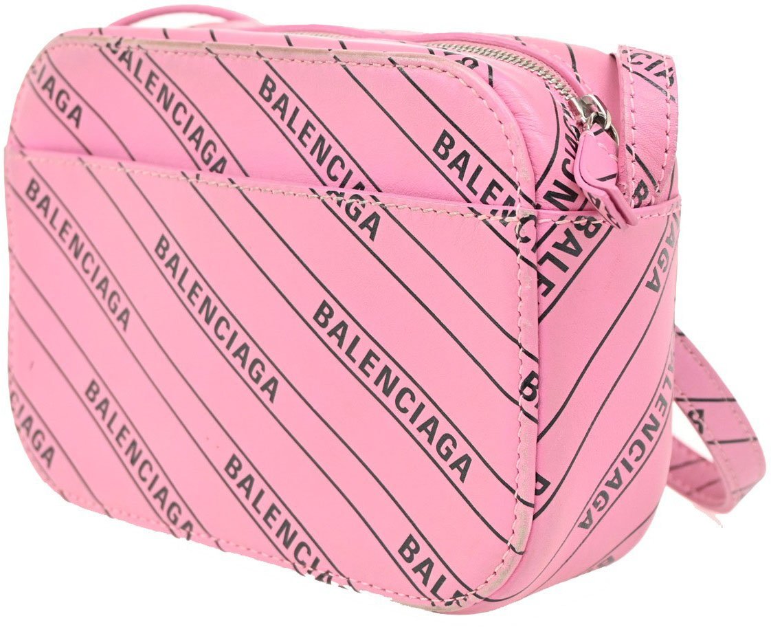 Balenciaga Balenciaga Everyday Camera Bag Monogram Printed Leather XS Roze