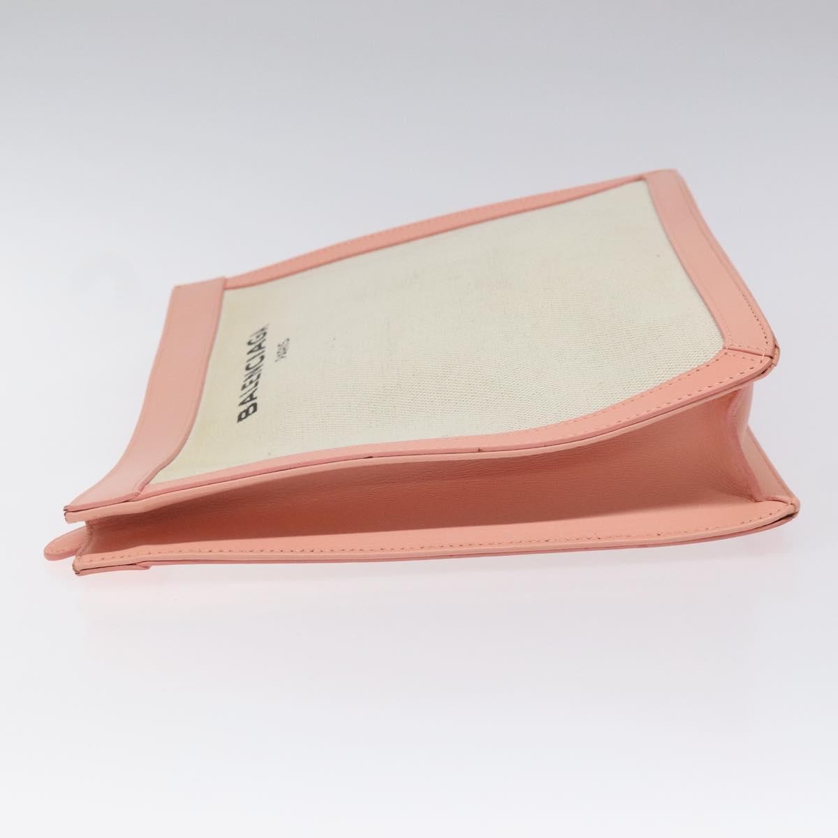 Balenciaga Balenciaga Navy Clutch Canvas with Leather Large Roze