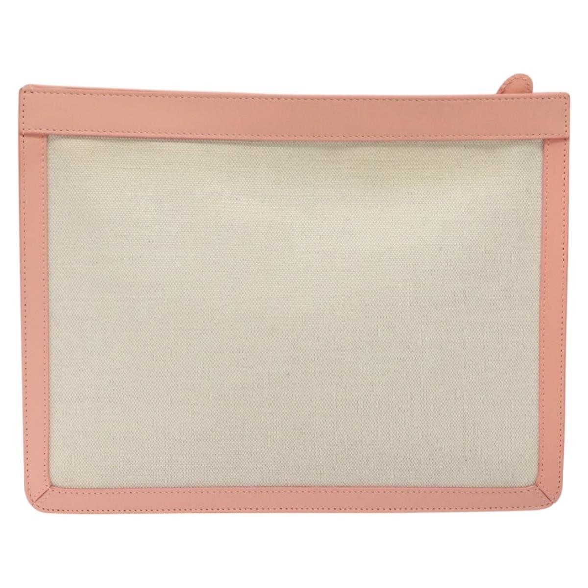 Balenciaga Balenciaga Navy Clutch Canvas with Leather Large Roze