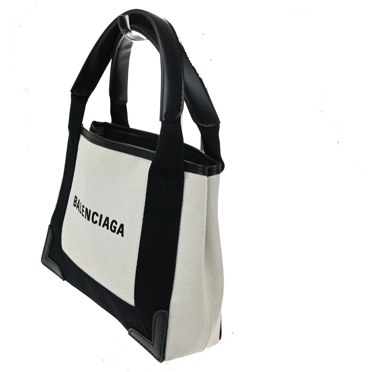 Balenciaga Balenciaga Navy Cabas Canvas with Leather Small Beige