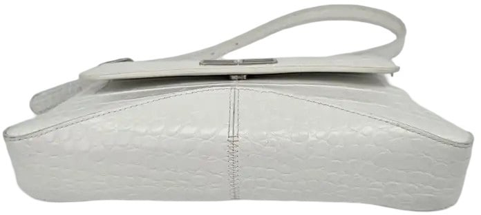 Balenciaga XX Flap Street Crocodile Embossed Leather Small Wit