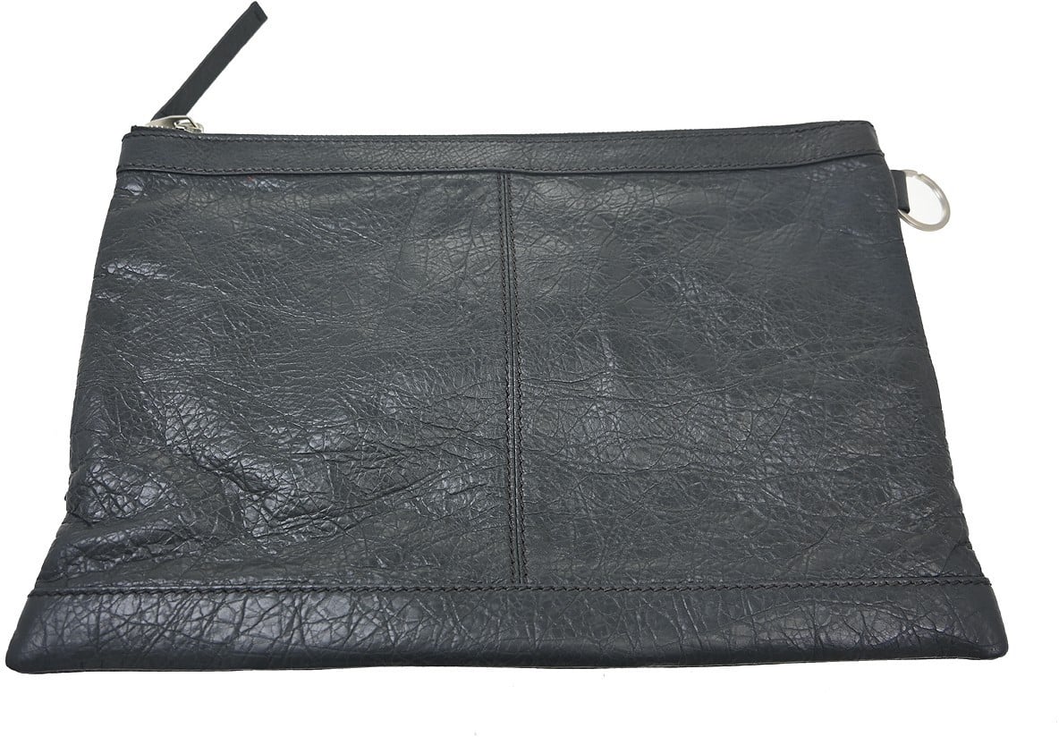 Balenciaga Clip P Leather Medium Grijs