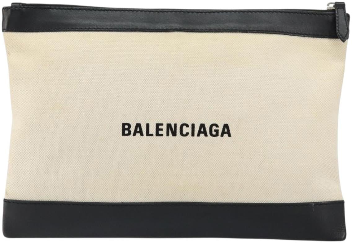 Balenciaga Balenciaga Clip P Pouch Leather Large Beige