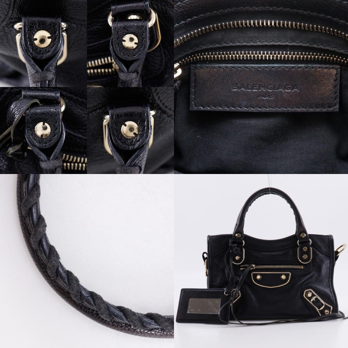 Balenciaga City Classic Metallic Edge Bag Leather Small Zwart