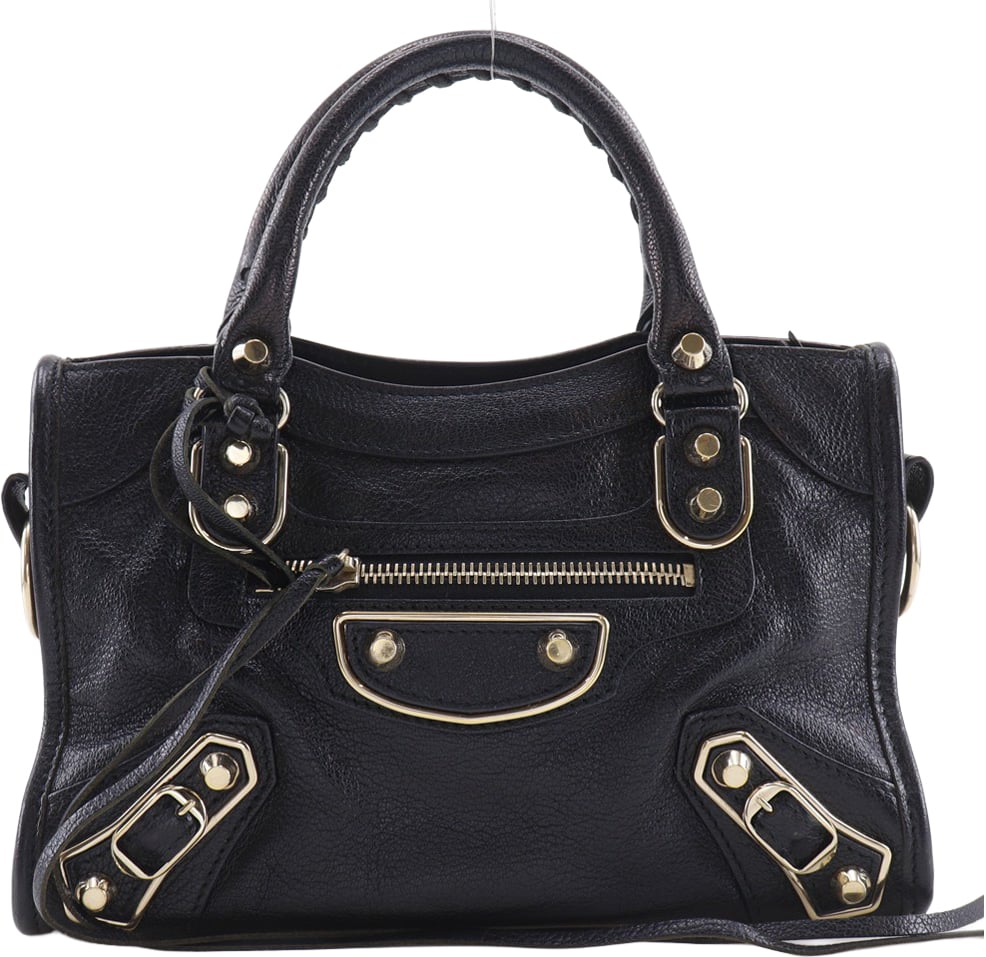 Balenciaga City Classic Metallic Edge Bag Leather Small Zwart