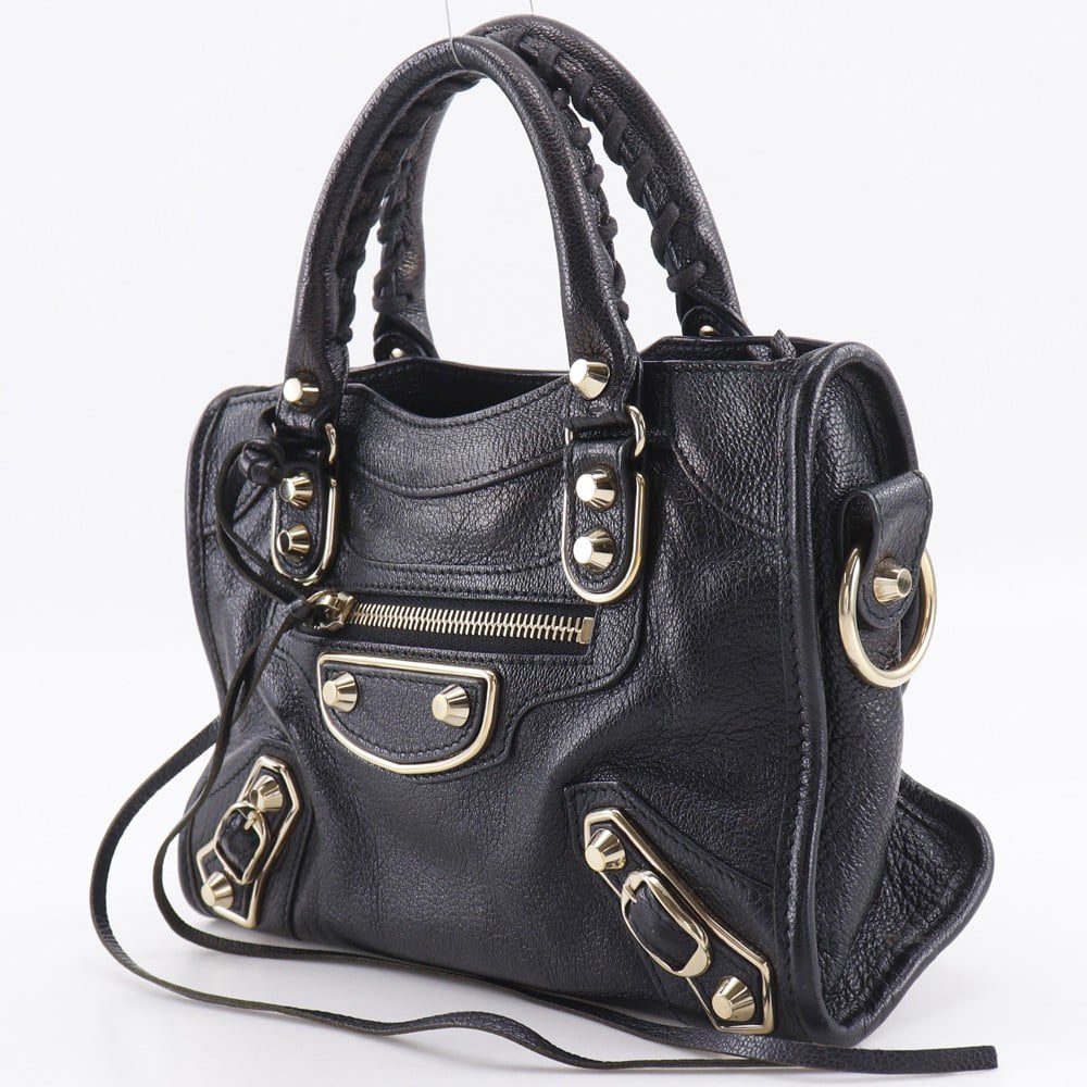 Balenciaga City Classic Metallic Edge Bag Leather Small Zwart