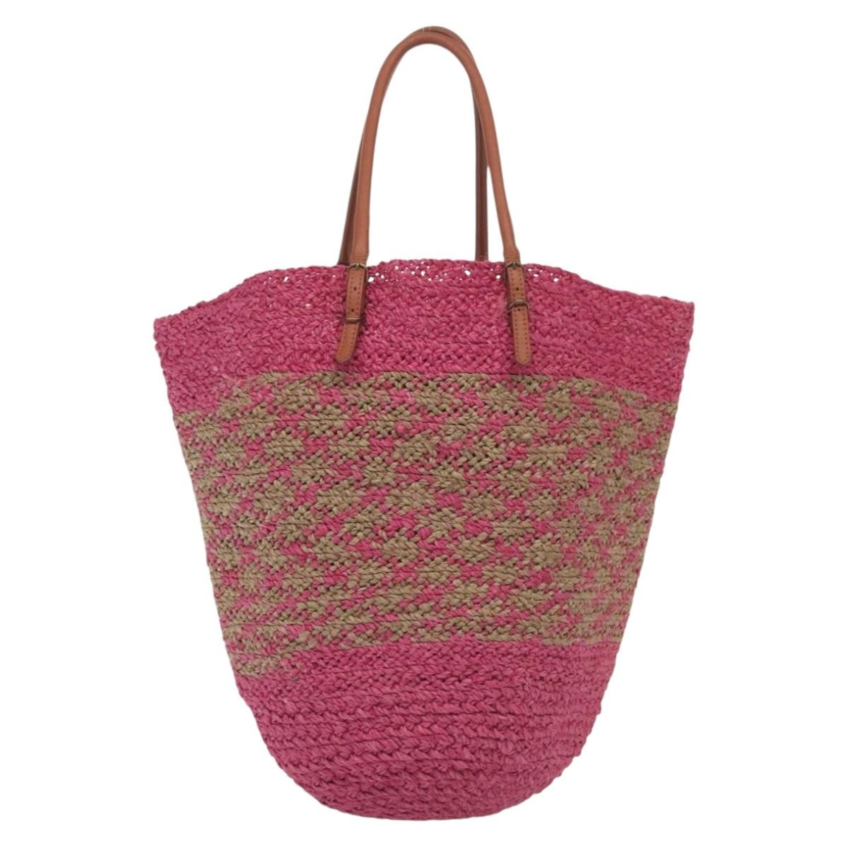 Balenciaga Balenciaga Panier Basket Tote Woven Raffia Medium Roze