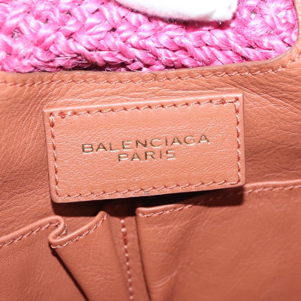 Balenciaga Balenciaga Panier Basket Tote Woven Raffia Medium Roze