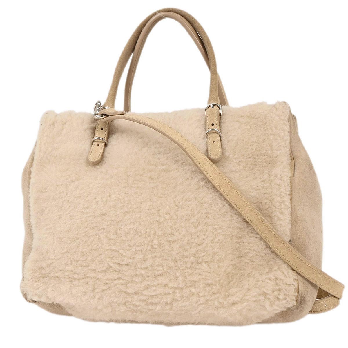 Balenciaga Balenciaga Papier B4 Zip Around Classic Studs Bag Shearling Beige