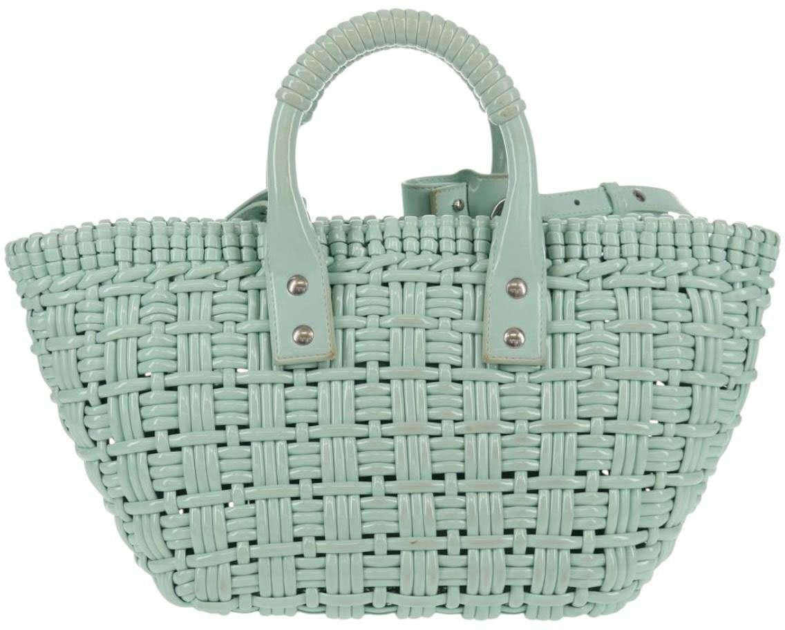 Balenciaga Balenciaga Bistro Panier Bag Woven Faux Leather XS Groen