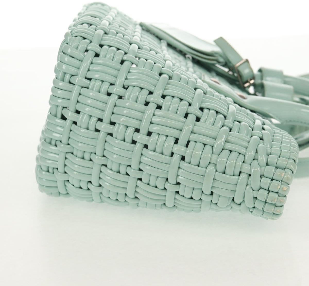 Balenciaga Balenciaga Bistro Panier Bag Woven Faux Leather XS Groen