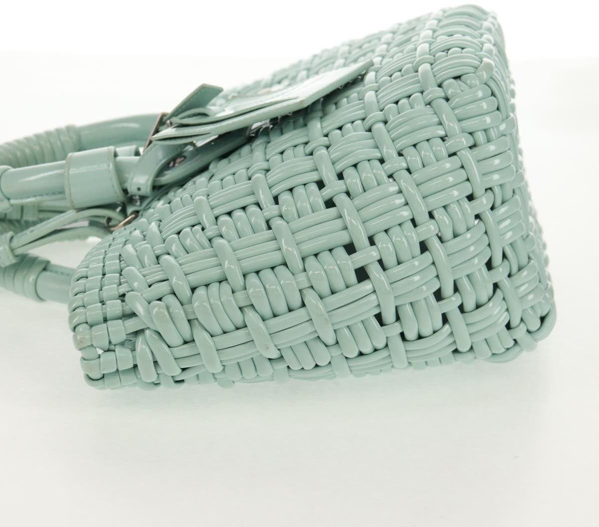 Balenciaga Balenciaga Bistro Panier Bag Woven Faux Leather XS Groen