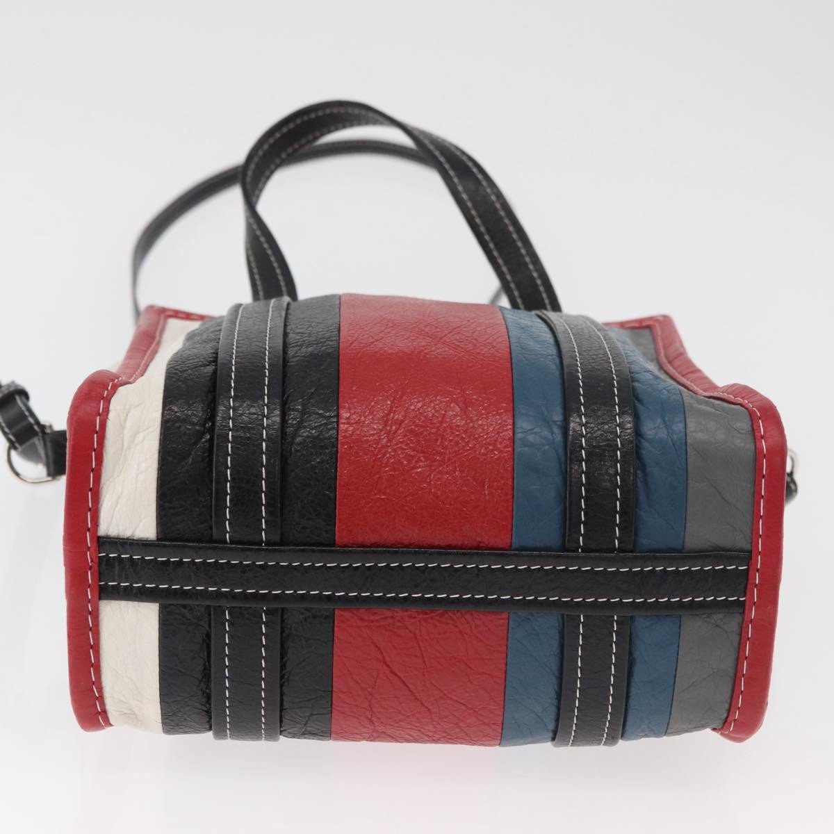 Balenciaga Balenciaga Bazar Convertible Tote Striped Leather XS Divers