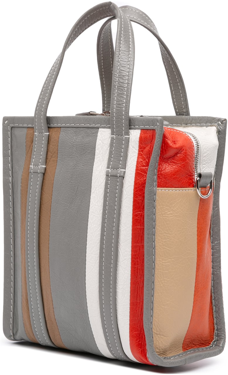 Balenciaga XS Lambskin Bazar Shopper Satchel Grijs