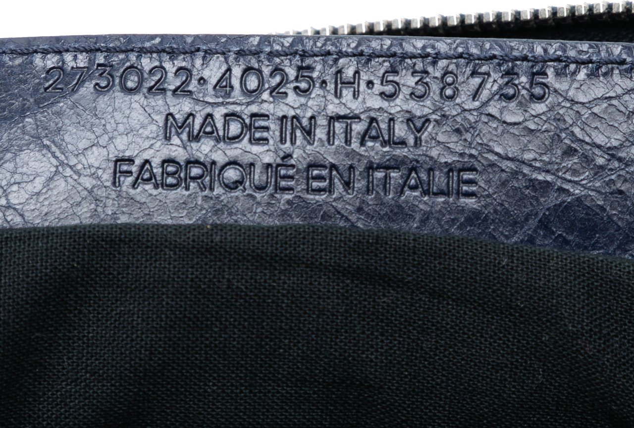 Balenciaga Lambskin Motocross Classic Clip M Clutch Blauw