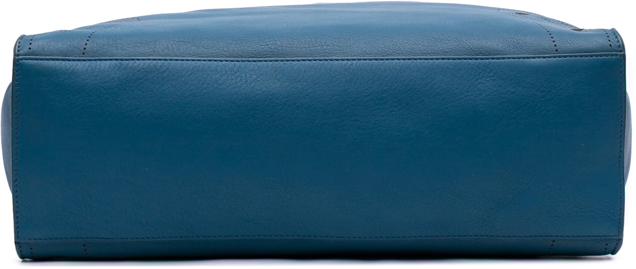 Balenciaga Leather Motocross Blackout City Satchel Blauw