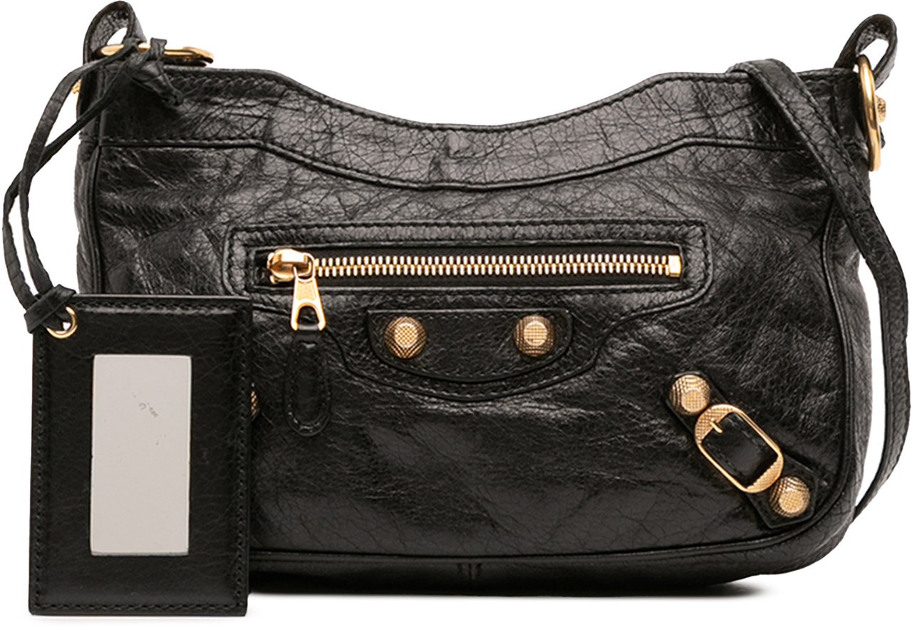 Balenciaga Lambskin Motocross Giant 12 Hip Crossbody Zwart