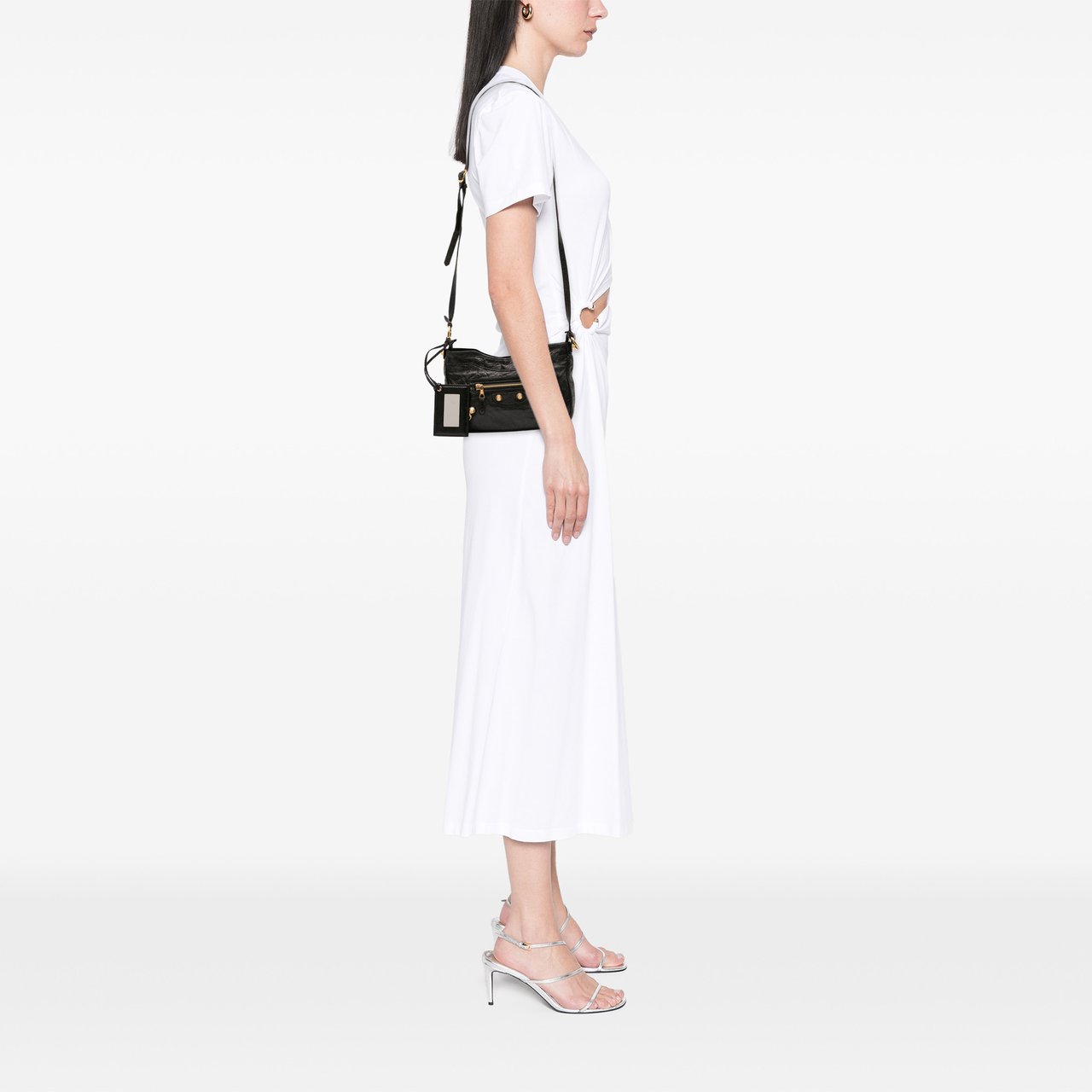 Balenciaga Lambskin Motocross Giant 12 Hip Crossbody Zwart