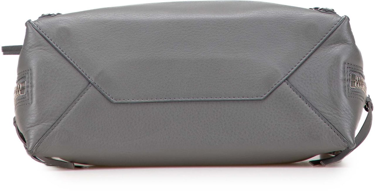 Balenciaga Leather Papier A6 Zip Around Satchel Grijs