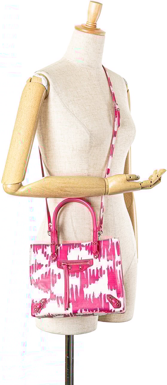 Balenciaga Mini Leather Papier A4 Satchel Roze