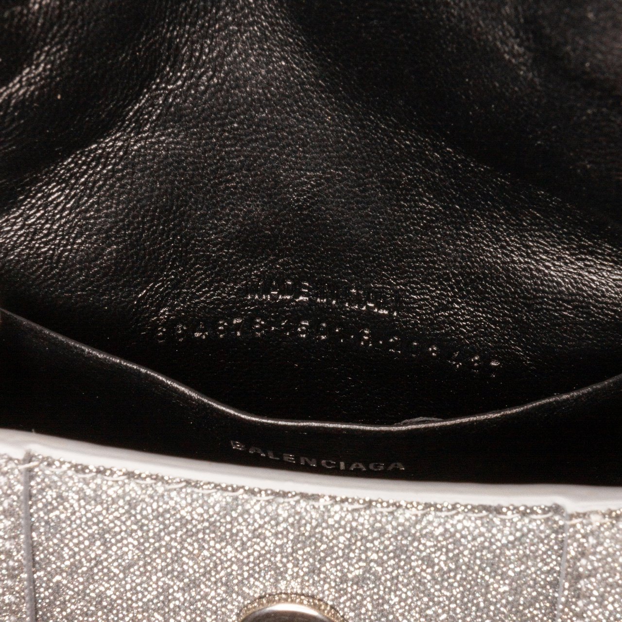 Balenciaga Mini Glitter Hourglass Satchel Grijs