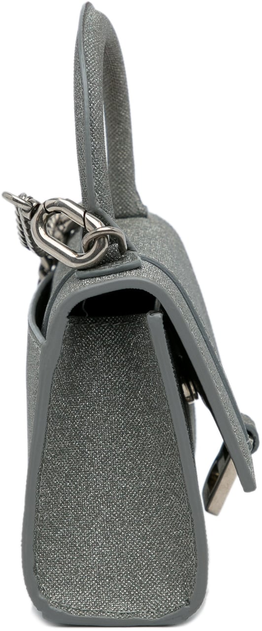 Balenciaga Mini Glitter Hourglass Satchel Grijs