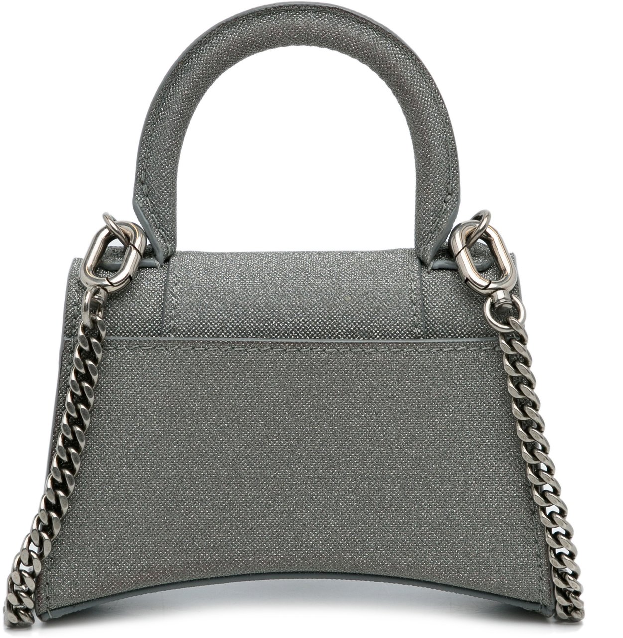 Balenciaga Mini Glitter Hourglass Satchel Grijs