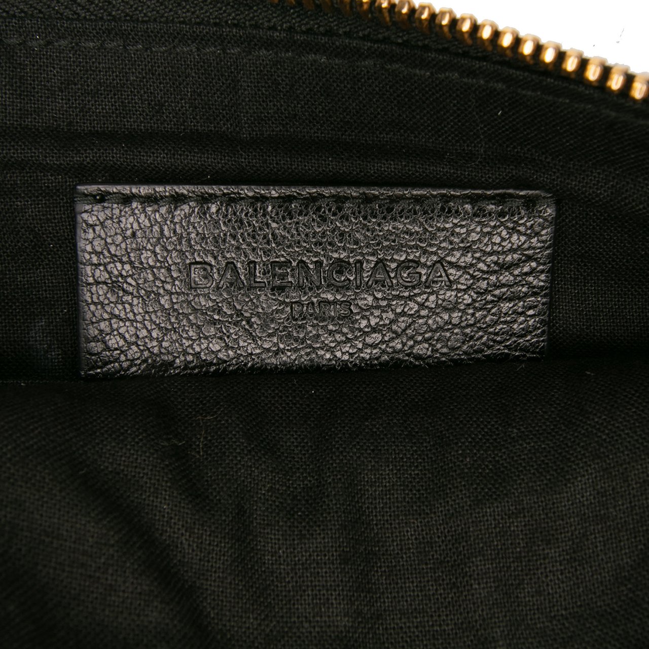 Balenciaga Chevre Motocross Metallic Edge Clutch Zwart