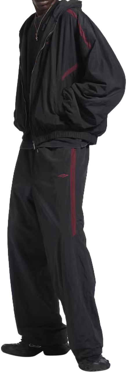 Balenciaga REVERSIBLE TECHNO COTTON POPLIN TRACK PANTS Zwart