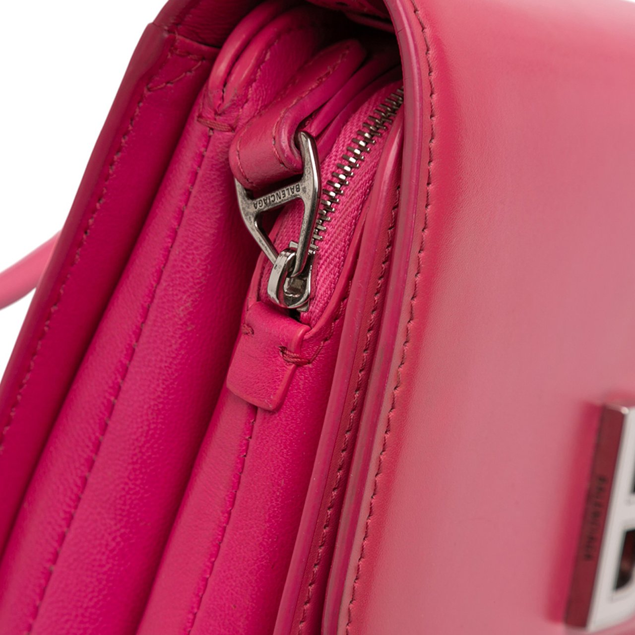 Balenciaga Small Calfskin B Crossbody Roze