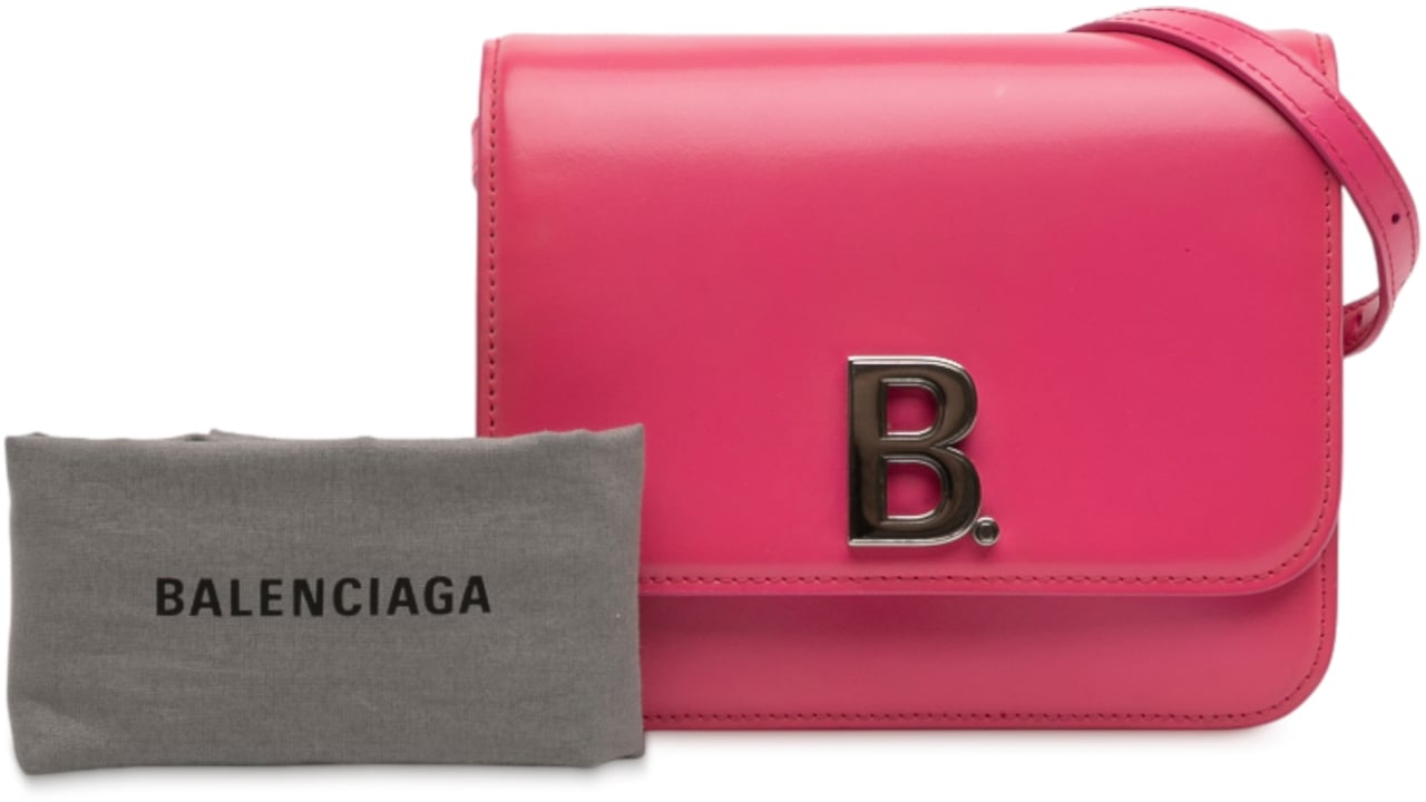 Balenciaga Small Calfskin B Crossbody Roze