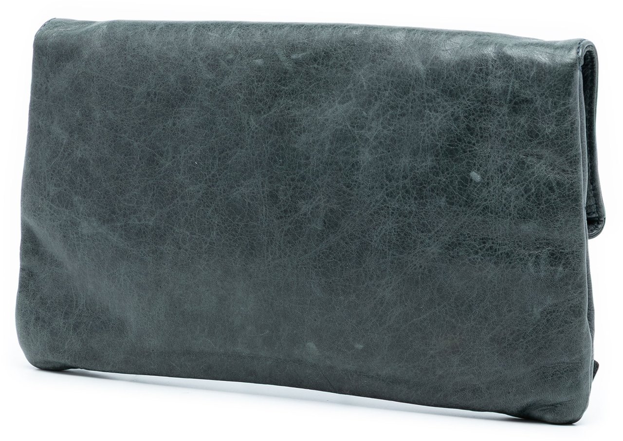 Balenciaga Lambskin Motocross Giant 21 Envelope Clutch Groen