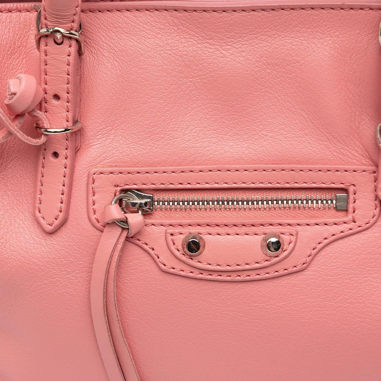 Balenciaga Mini Leather Papier A4 Zip Around Tote Roze