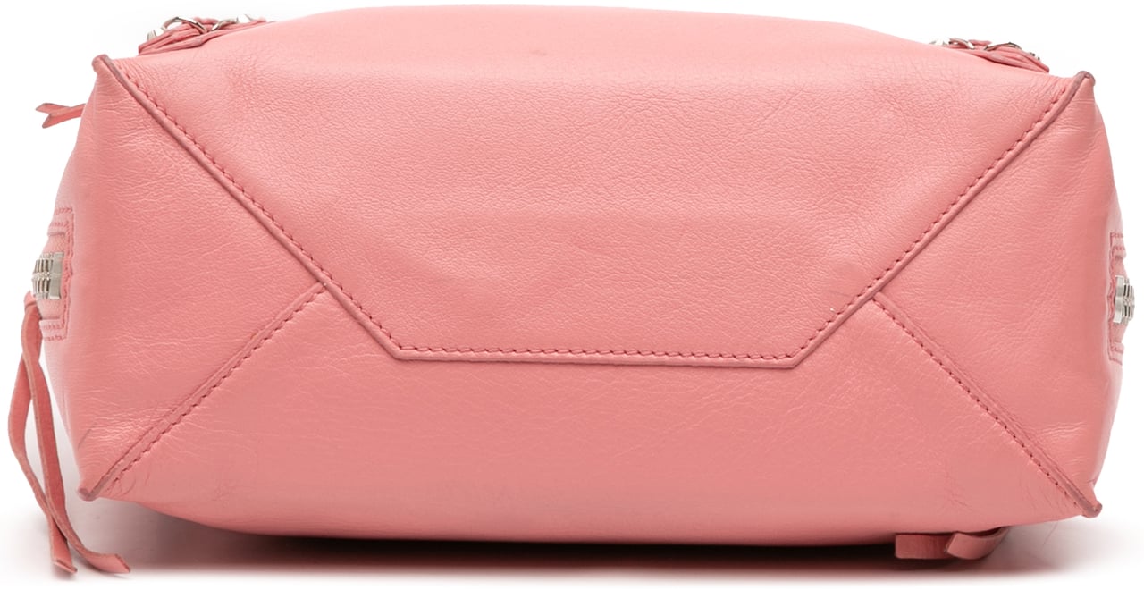 Balenciaga Mini Leather Papier A4 Zip Around Tote Roze