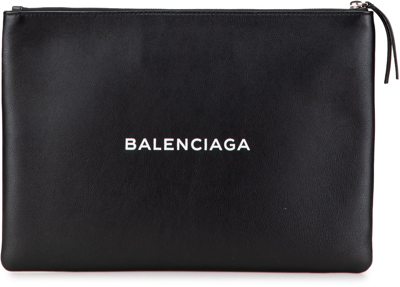 Balenciaga Leather Everyday Clutch Zwart