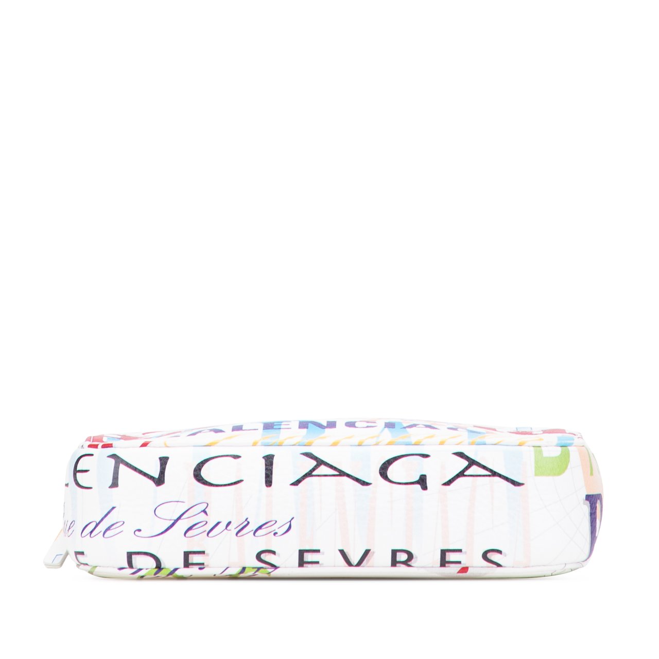 Balenciaga S Calfskin Logo Print Everyday Camera Bag Wit