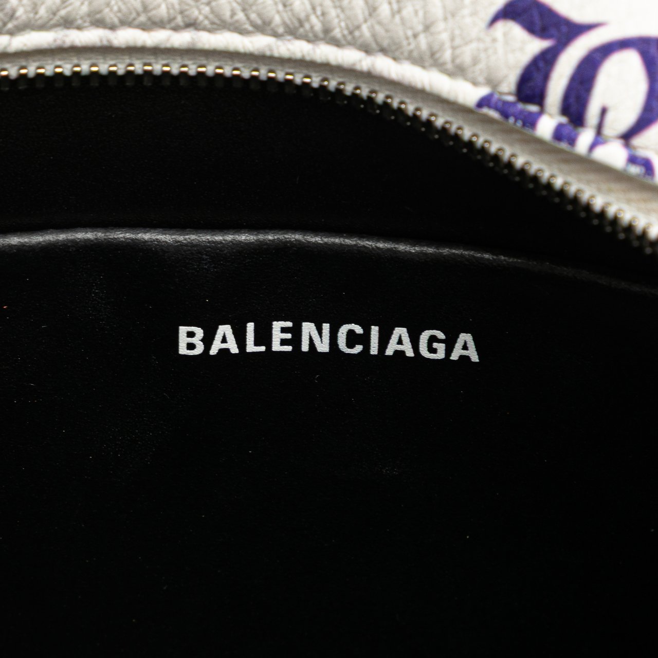Balenciaga S Calfskin Logo Print Everyday Camera Bag Wit