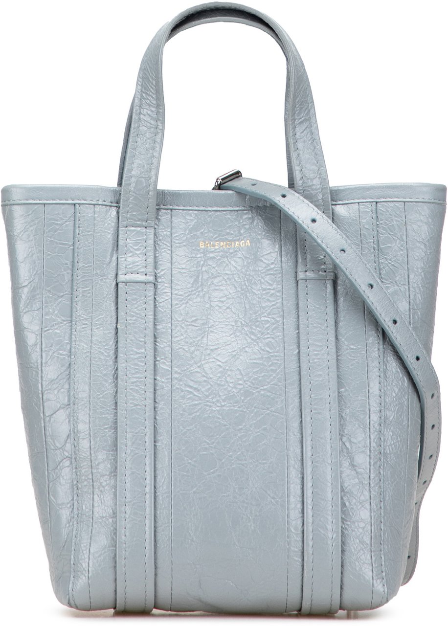 Balenciaga Small Lambskin Barbes North South Shopper Bag Blauw
