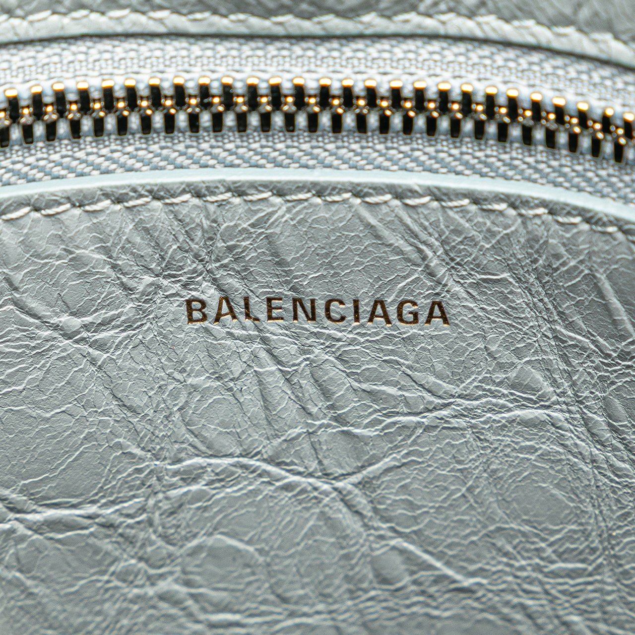 Balenciaga Small Lambskin Barbes North South Shopper Bag Blauw