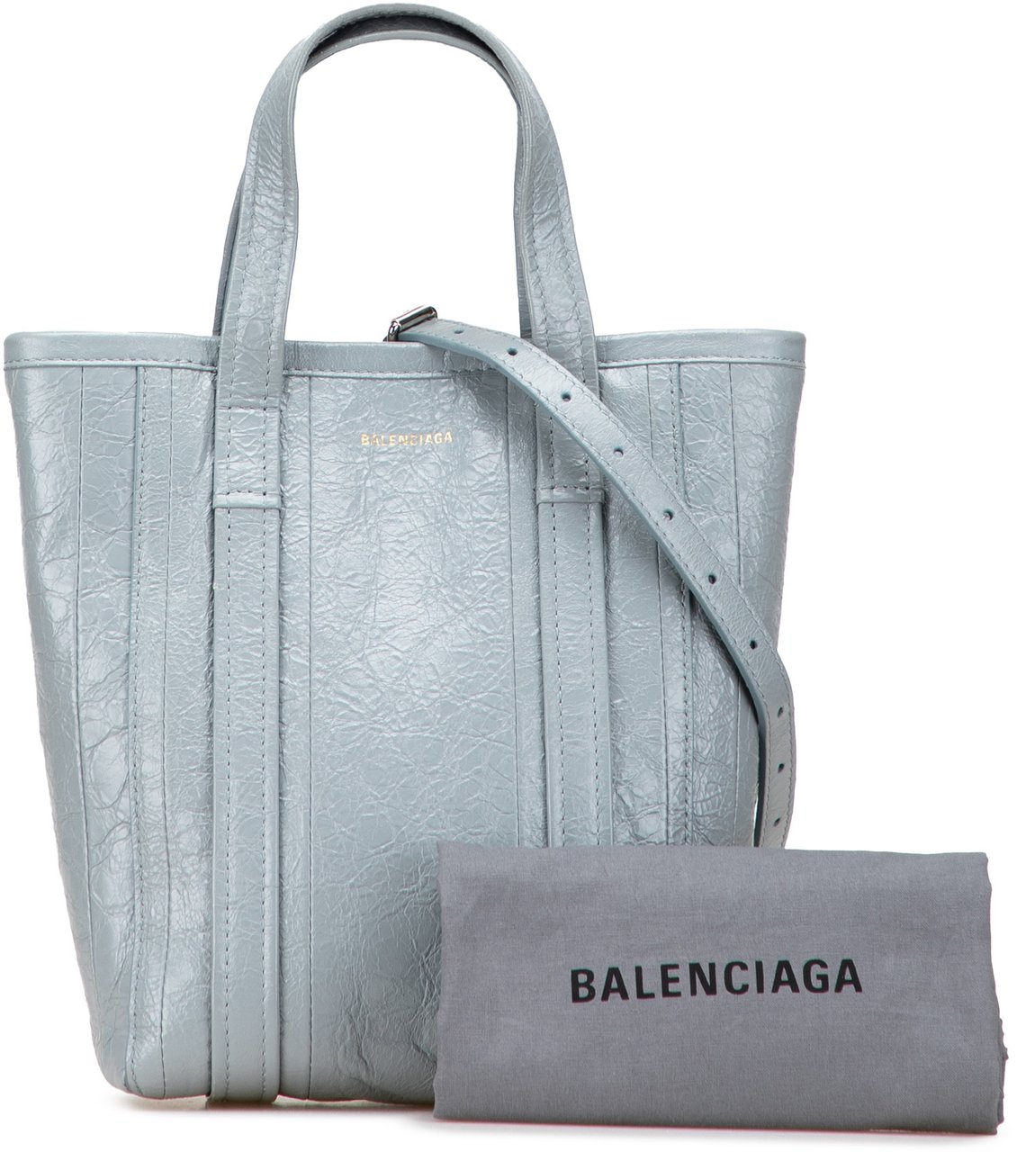 Balenciaga Small Lambskin Barbes North South Shopper Bag Blauw
